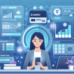 Fremstilt bilde av en trygg digital låneprosess: en person med BankID på mobil, oversiktlige diagrammer og lånevilkår på en skjerm, moderne norsk stil